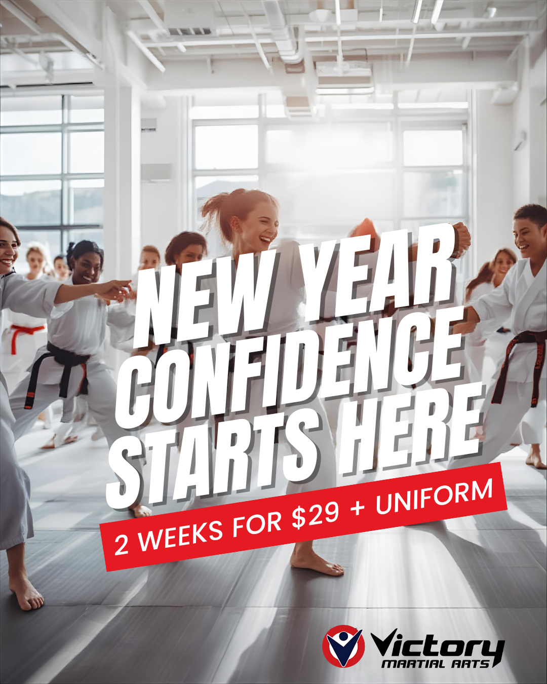 Energetic Martial Arts Studio with New Year Promotion